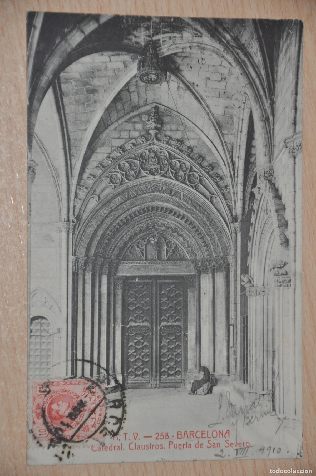 Postales: postal barcelona, catedral, claustros puerta de san severo, atv 258