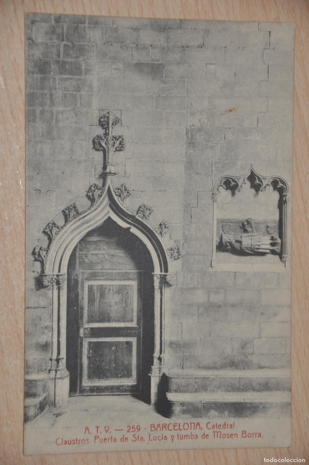 Postales: postal barcelona, catedral, claustros puerta de santa lucia, atv 259