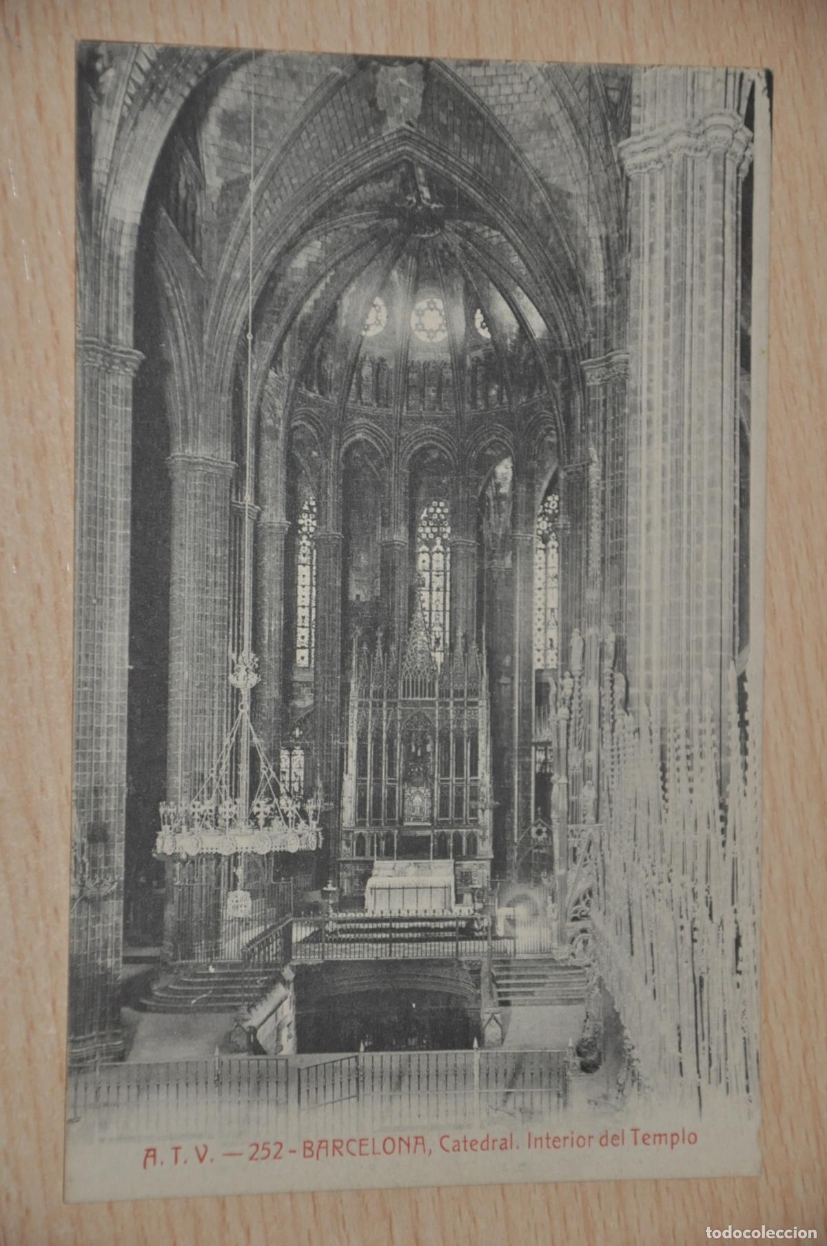 Postales: postal barcelona, catedral, interior del templo, atv 252