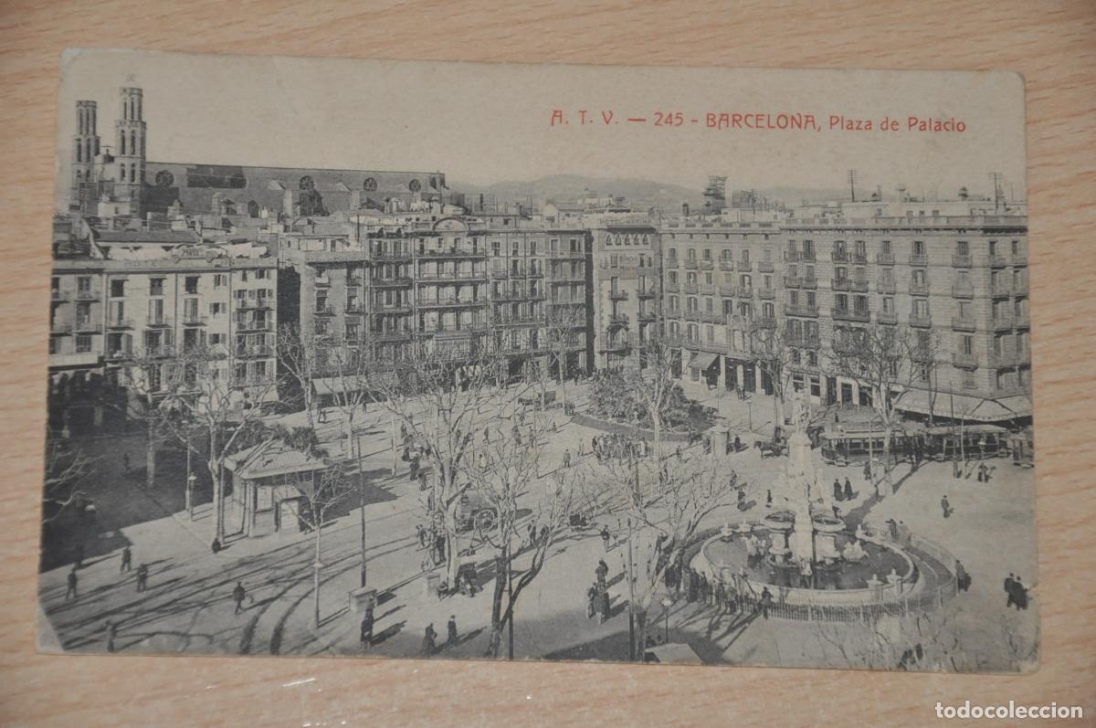 Postales: postal barcelona, plaza de palacio, atv 245