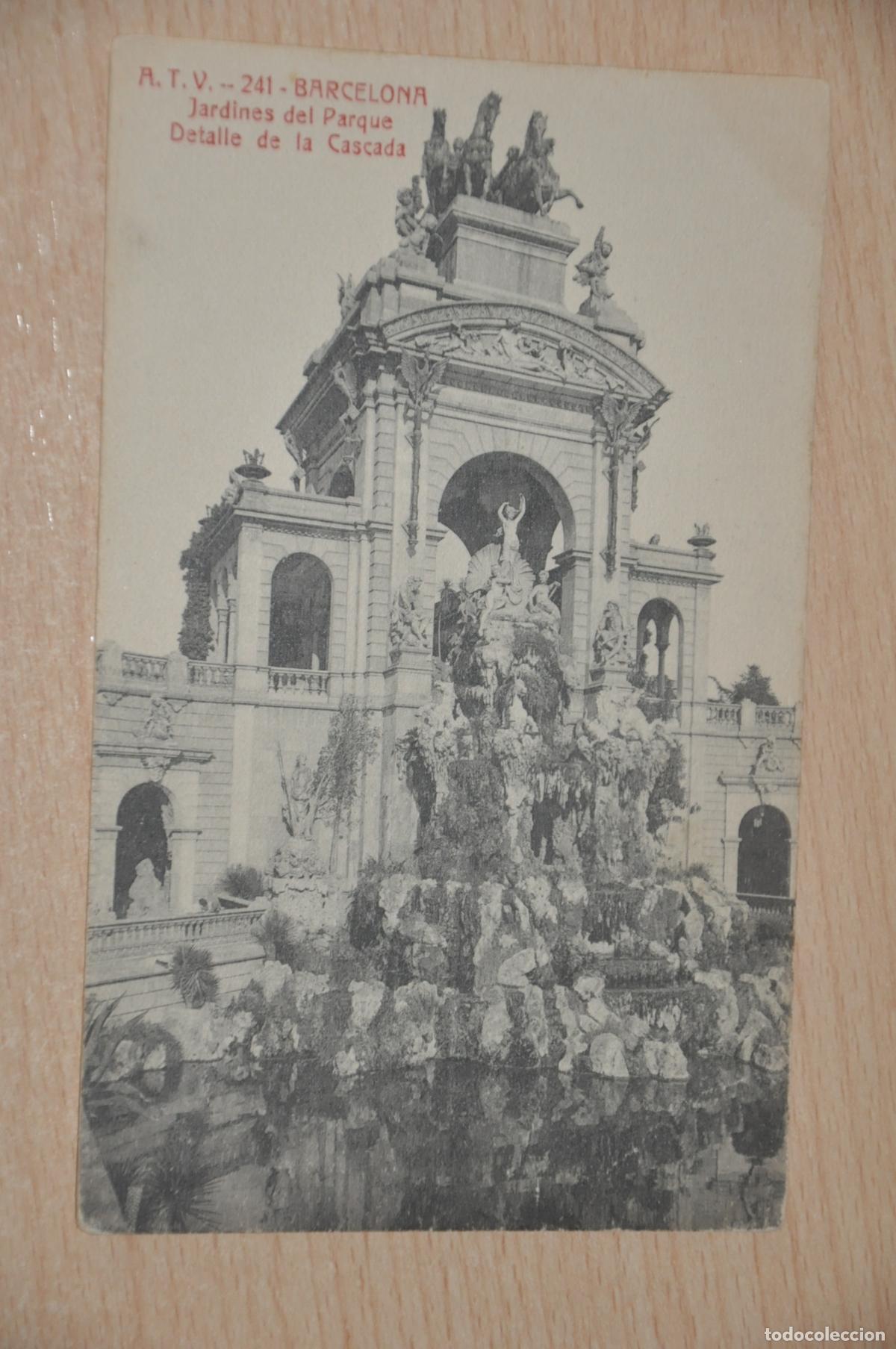 Postales: postal barcelona, jardines del parque, detalle de la cascada, atv 241