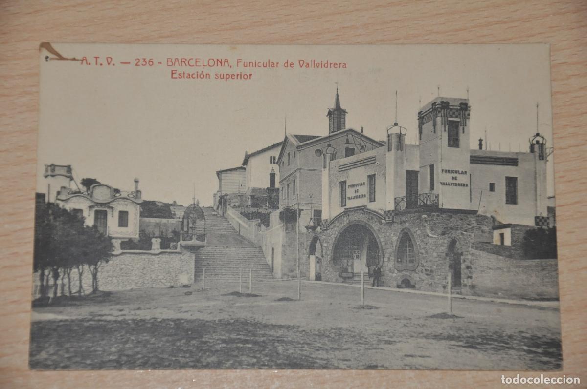 Postales: postal barcelona, funicular de vallvidrera, estacion superior, atv 236