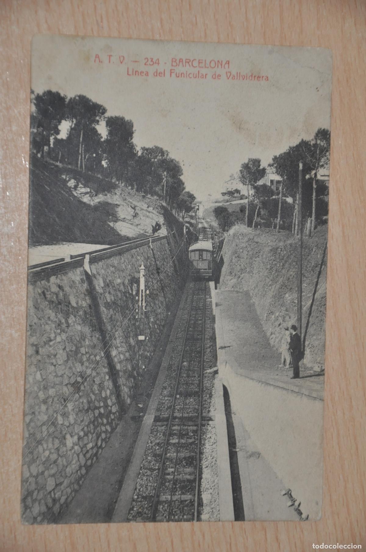 Postales: postal barcelona, linea del funicular de vallvidrera, atv 234