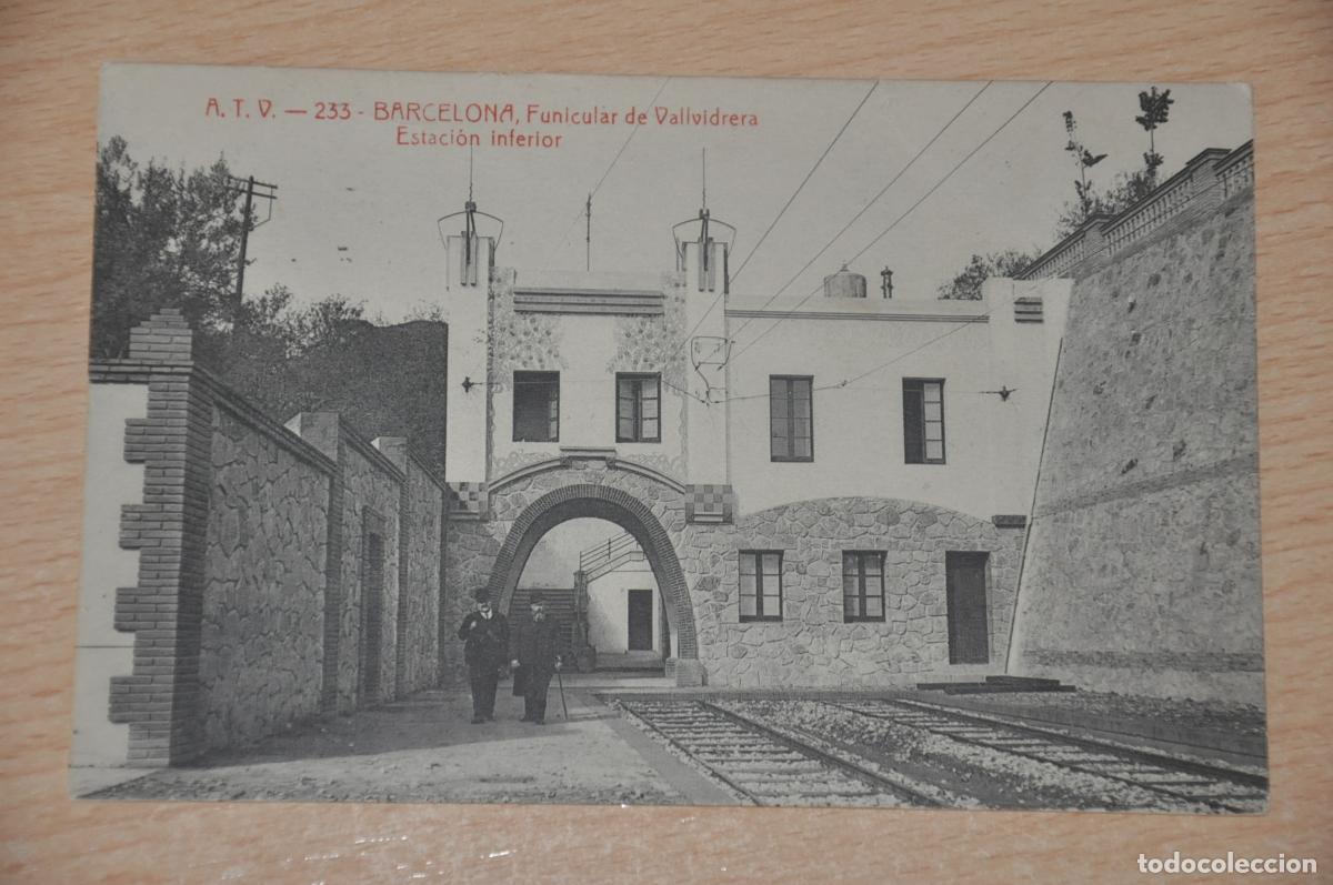 Postales: postal barcelona, funicular de vallvidrera, estacion inferior, atv 233