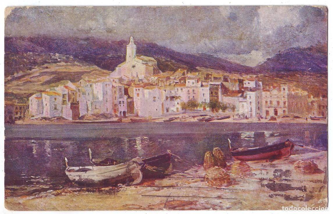 Postales: Cadaqu&eacute;s (Gerona): Sol de Lluvia. Eliseo Meifr&eacute;n. Edit. Coll Salieti Hnos. Circulada (A&ntilde;os 20)