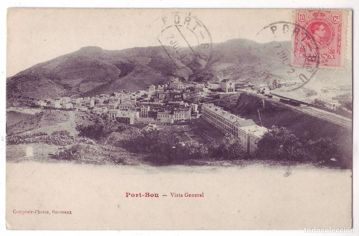 Postales: Port-Bou (Gerona): Vista General. Comptoir-Photos. Circulada (A&ntilde;os 10)
