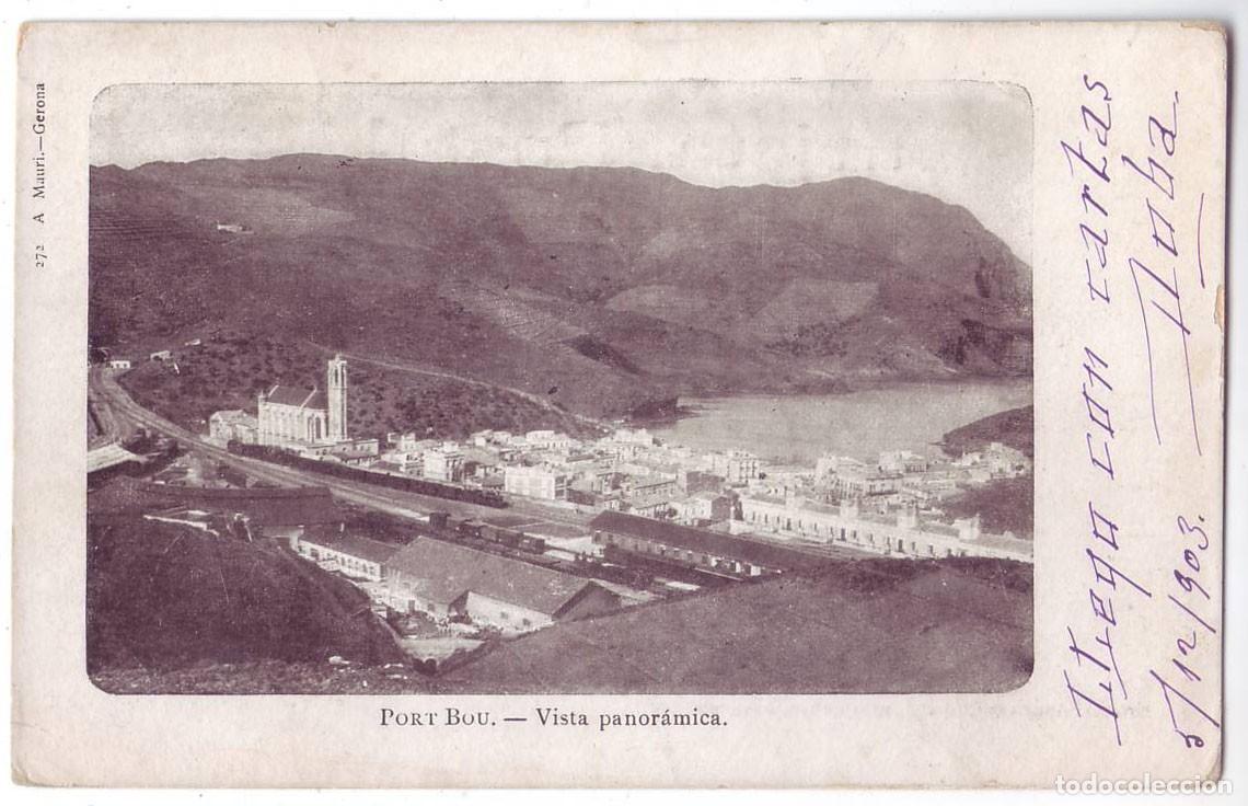 Postales: Port-Bou (Gerona): Vista Panor&aacute;mica. A. Mauri. Sin dividir. Circulada (Anterior 1905)