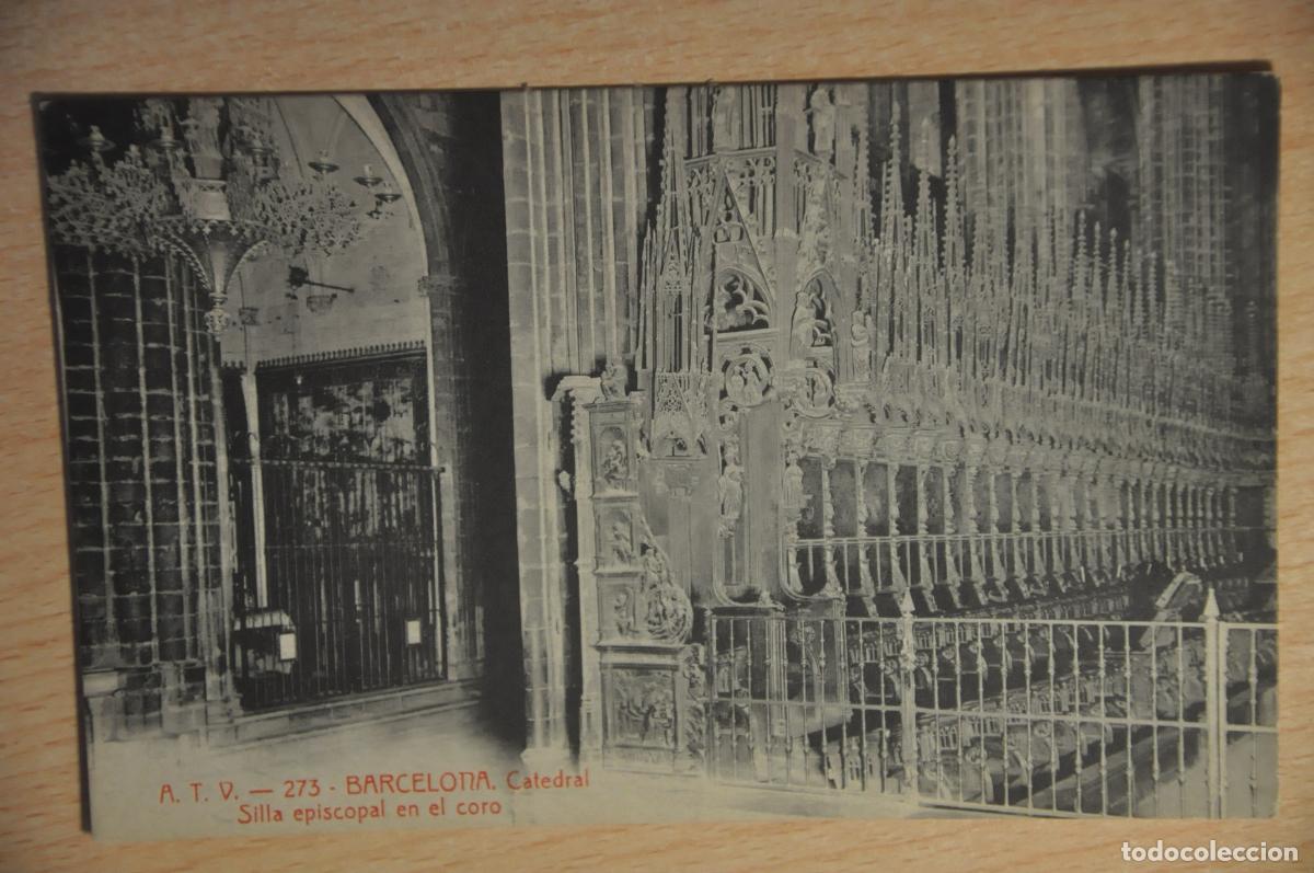 Postales: postal barcelona, catedral, silla episcopal en el coro, atv 273