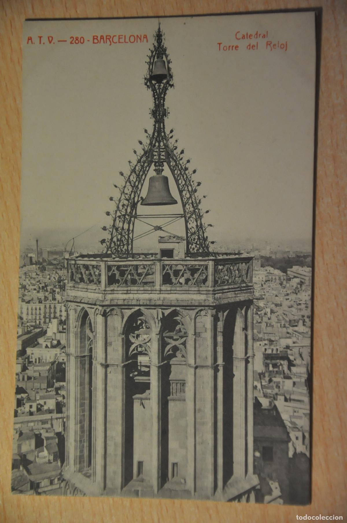 Postales: postal barcelona, catedral, torre del reloj, atv 280
