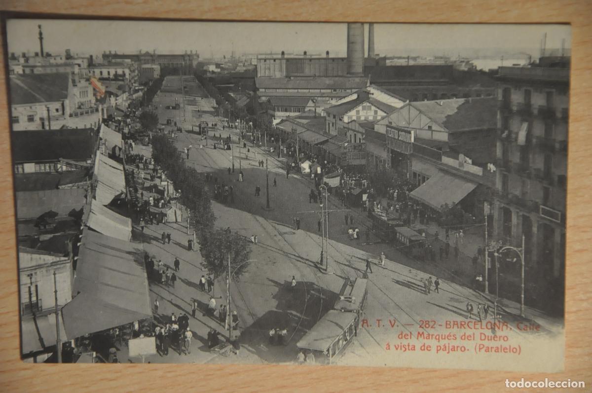 Postales: postal barcelona, calle del marques del duero a vista de pajaro, atv 282