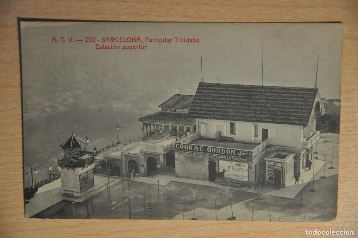 Postales: postal barcelona, funicular tibidabo, estacion superior, atv 292