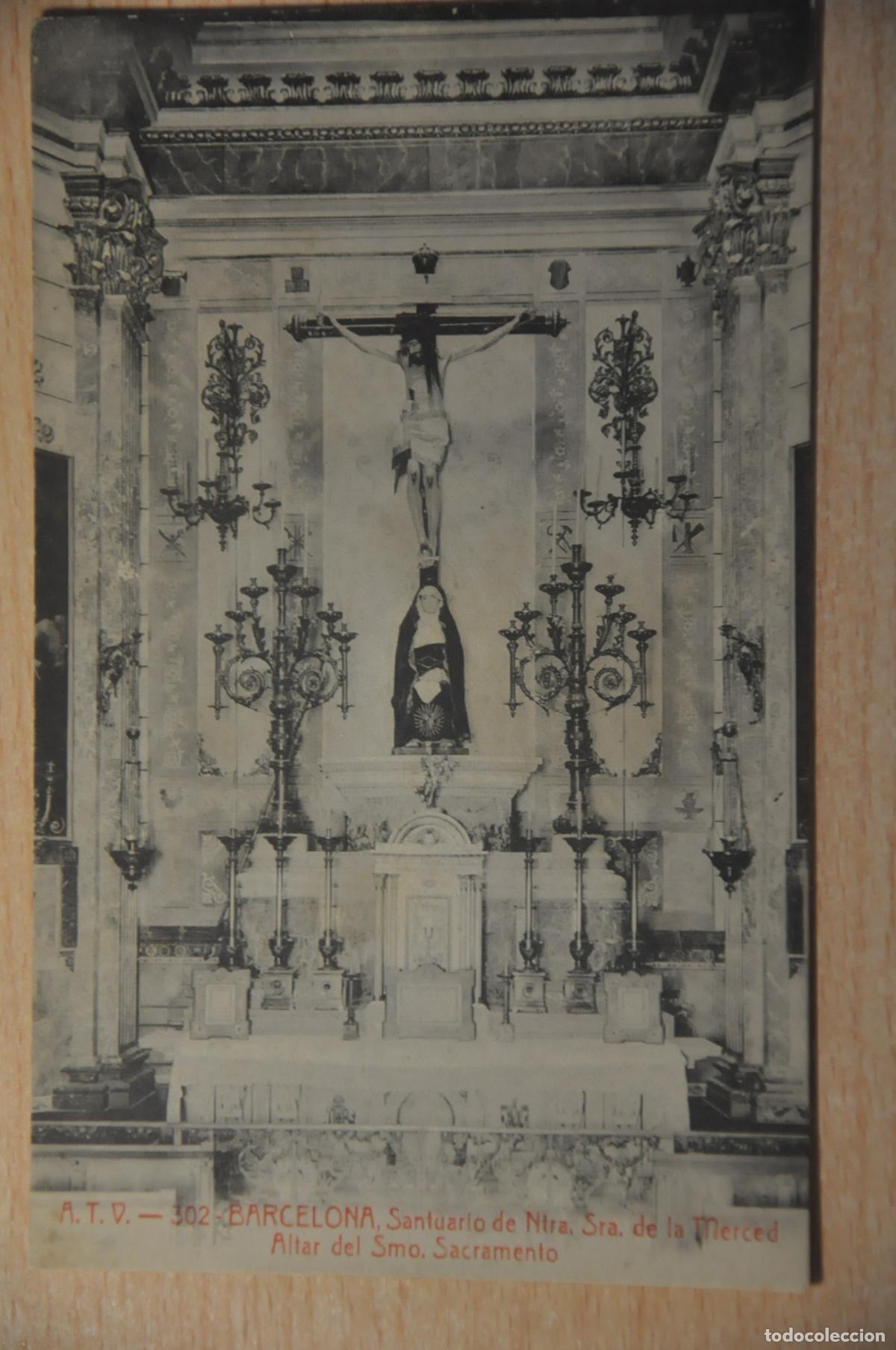 Postales: postal barcelona, santuario de ntra. de la merced, altar del smo.sacramento, atv 302