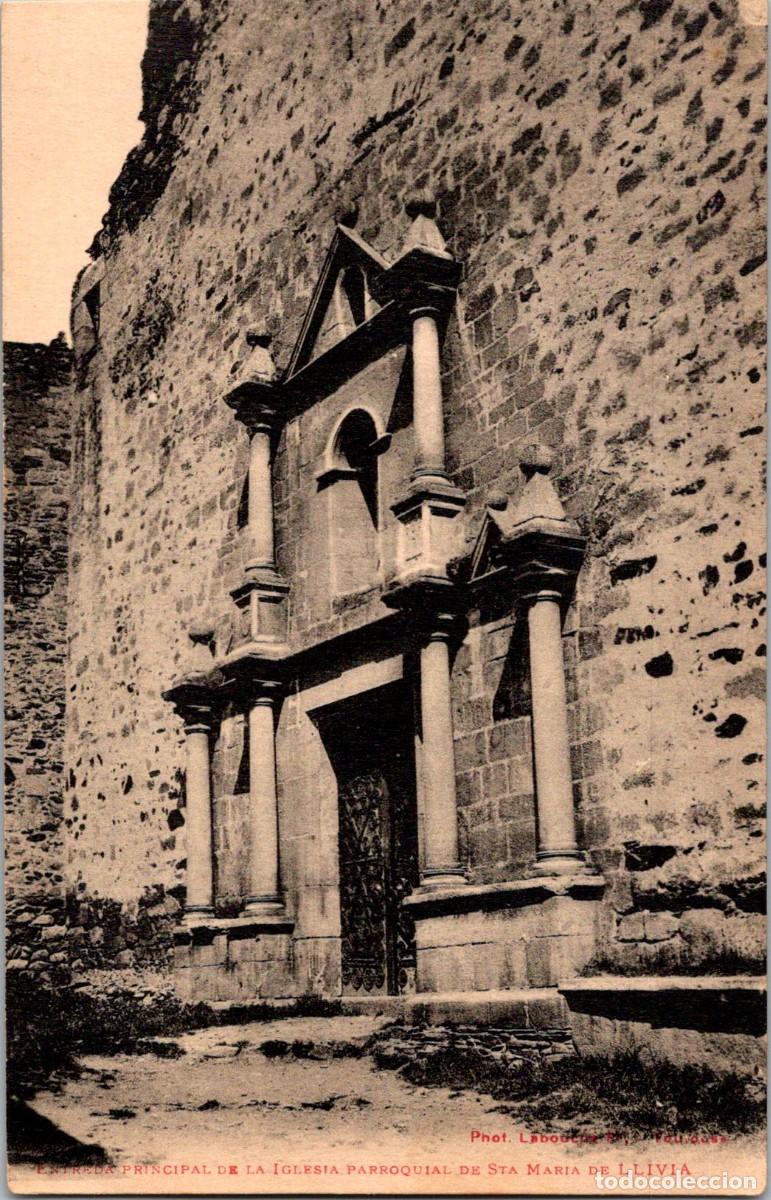 Postales: Llivia - Iglesia Parroquial de Sta. Mar&iacute;a - Entrada Principal - Labouche - 137x88mm