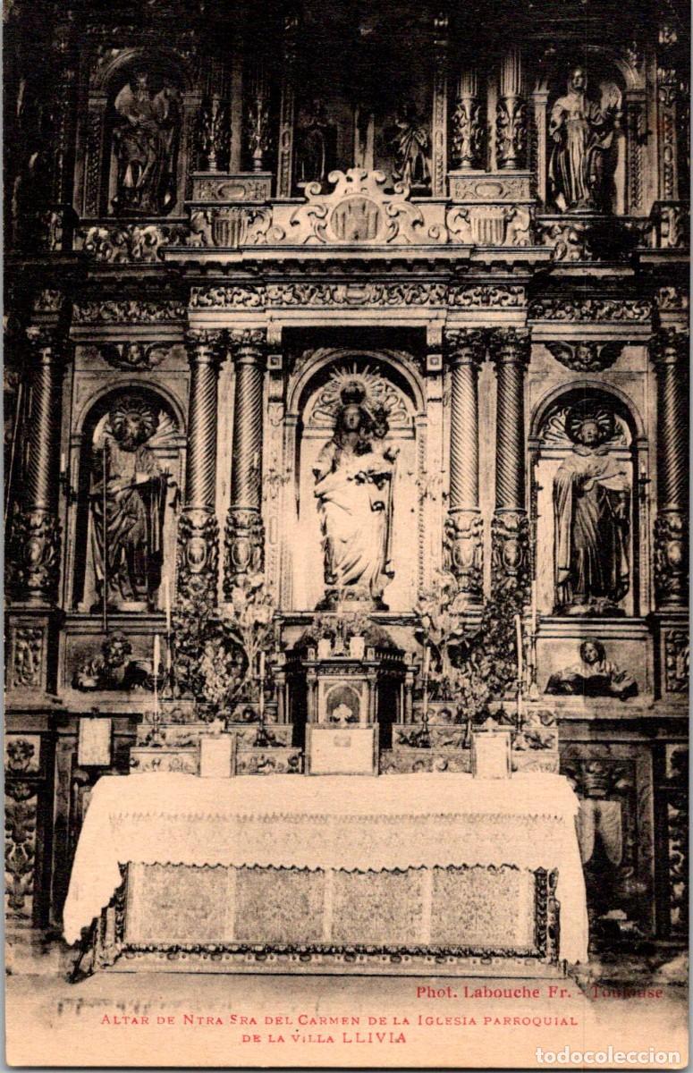Postales: Llivia - Iglesia Parroquial - Altar de Ntra. Sra. del Carmen - Labouche - 137x88mm