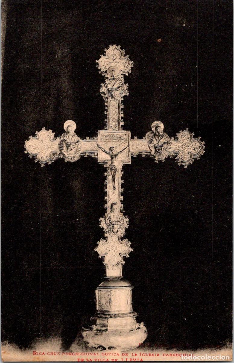 Postales: Llivia - Iglesia Parroquial - Rica Cruz Procesional G&oacute;tica - Labouche - 137x88mm
