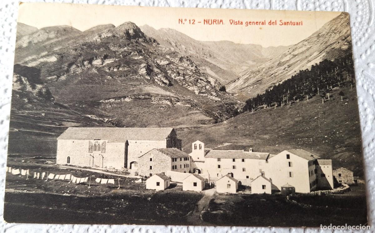 Postales: NURIA - POSTAL MUY ANTIGUA MANUSCRITA EN 1915 - VISTA GENERAL DEL SANTUARIO