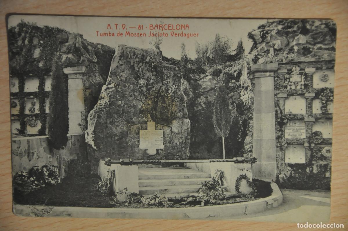 Postales: postal barcelona, tumba de mossen jacinto verdaguer, atv 81
