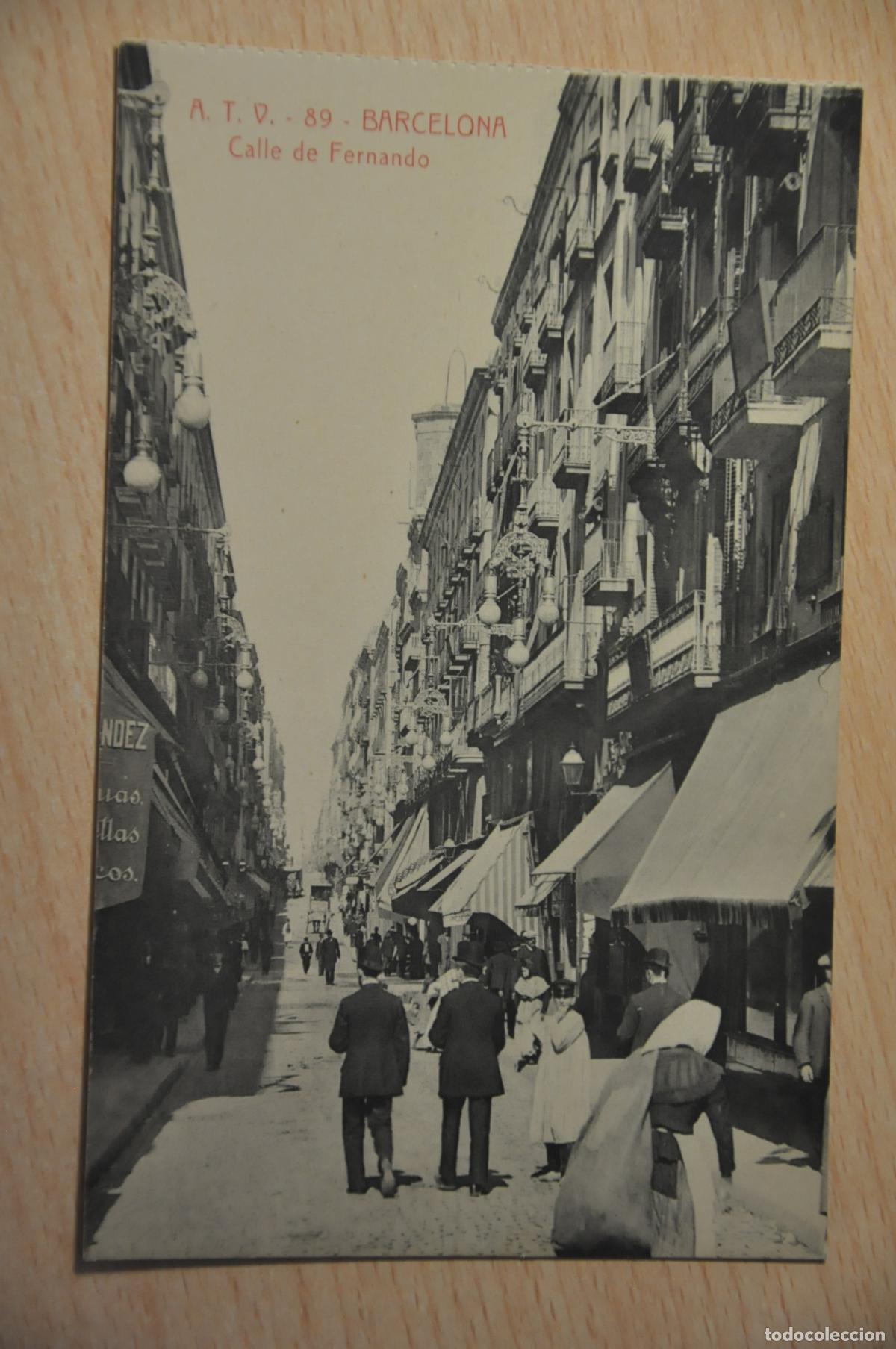 Postales: postal barcelona, calle de fernando, atv 89