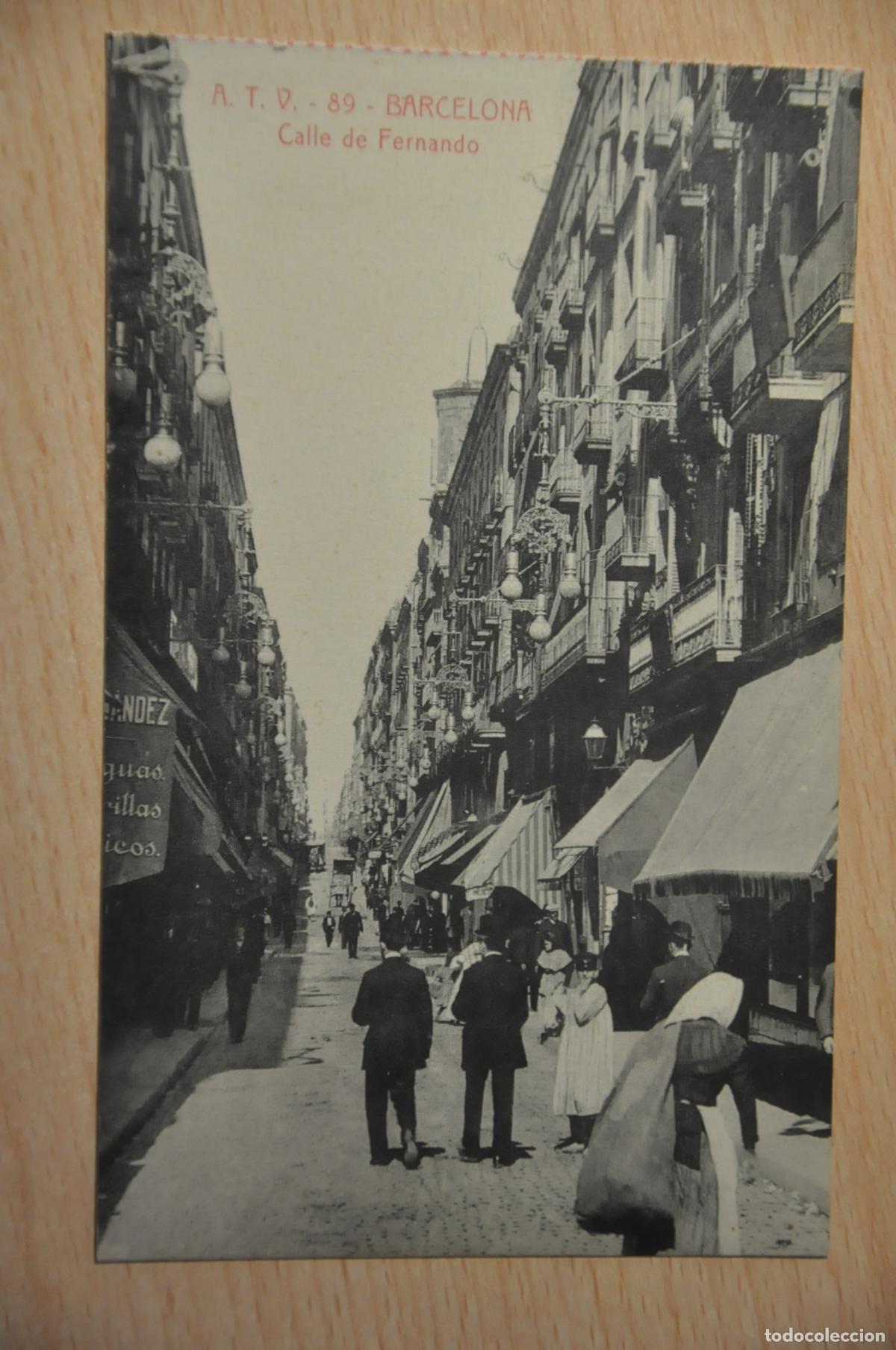 Postales: postal barcelona, calle de fernando, atv 89