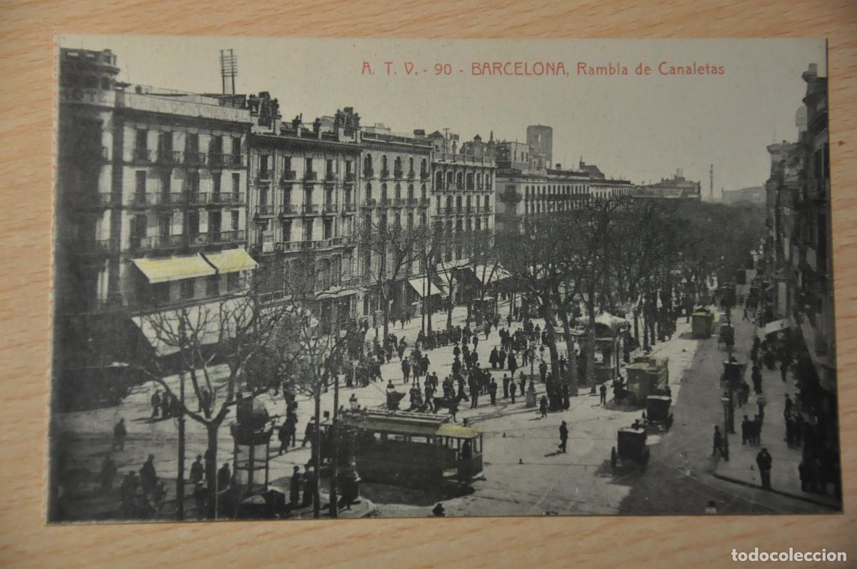 Postales: postal barcelona, rambla de canaletas, atv 90
