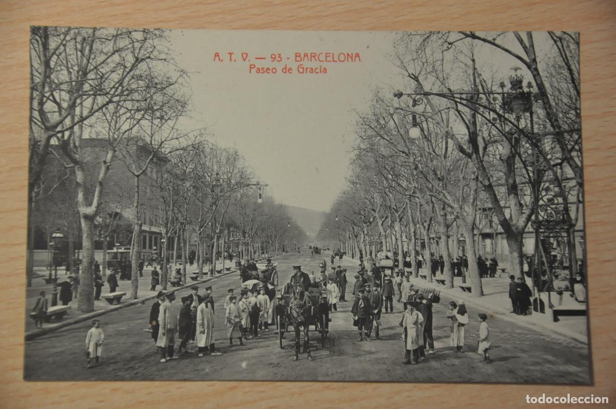 Postales: postal barcelona, paseo de gracia, atv 93