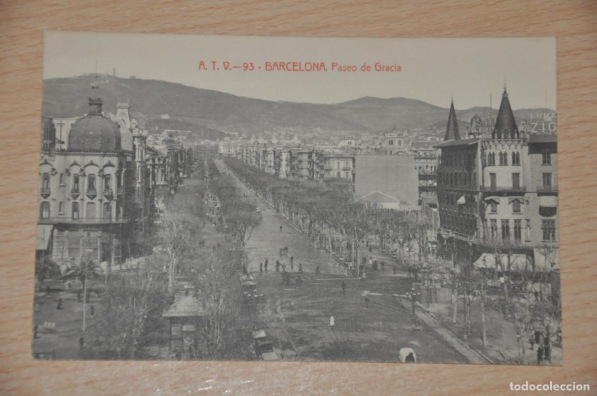Postales: postal barcelona, paseo de gracia, atv 93