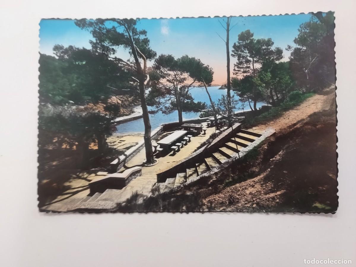 Cartes Postales: POSTAL BAGUR CALA DE AIGUA FREDA. CIRCULADA. COLOREADA. COSTA BRAVA 121. GERONA. BEGUR