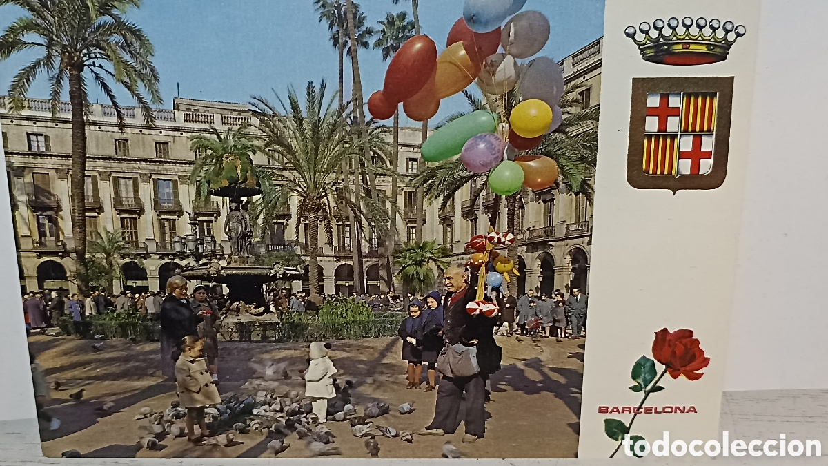 Postcards: Un postal usado Barcelona plaza Real