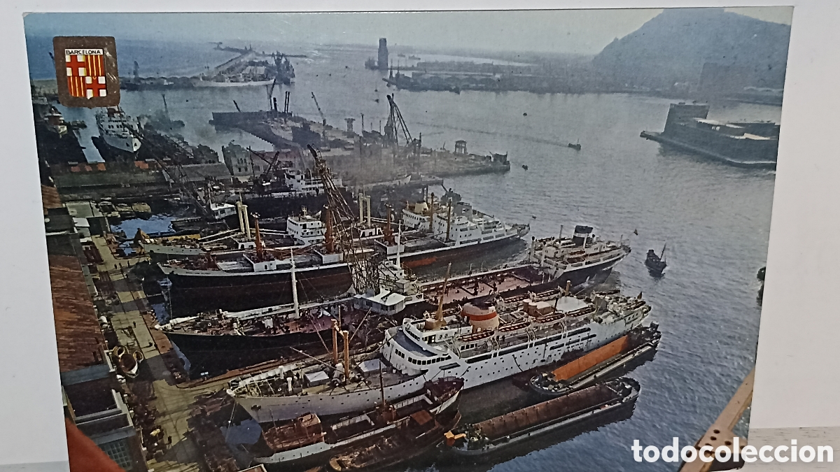 Postcards: Un postal usado puerto de Barcelona
