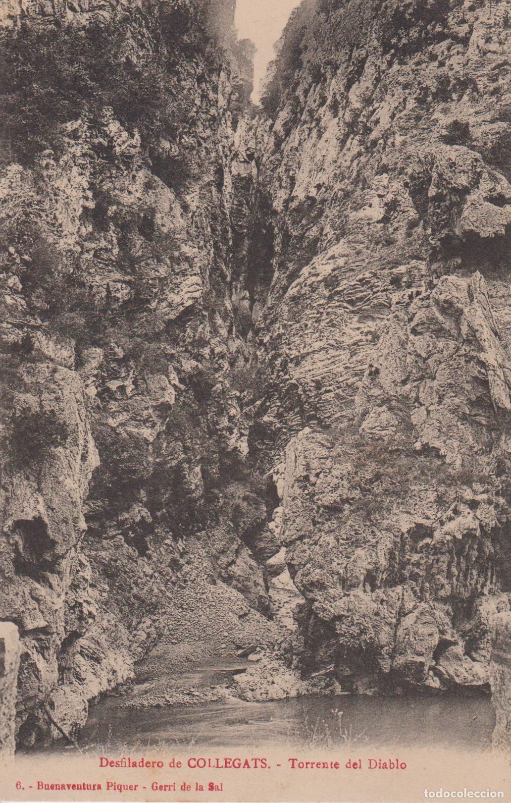 Postales: LLEIDA DESFILADERO DE COLLEGATS (TORRENTE DEL DIABLO) &ndash; EDITOR: BUENAVENTURA PIQUER (GERRI DE LA SAL