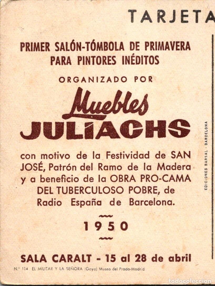 Postales: Barcelona-1950 - Muebles Juliachs - Radio Espa&ntilde;a - T&oacute;mbola Pro-Cama Tuberculoso Pobre - Sala Caralt