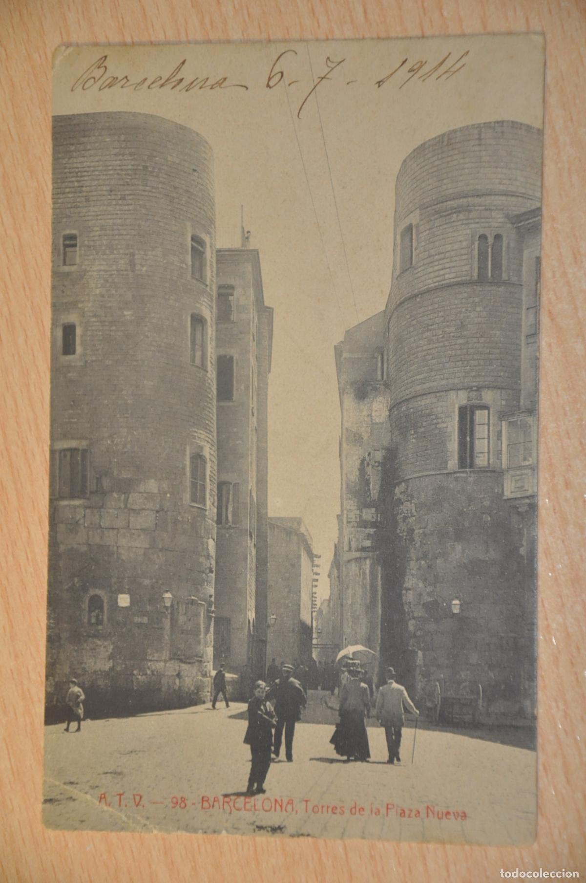 Cartes Postales: postal barcelona, torres de la plaza nueva, atv 98