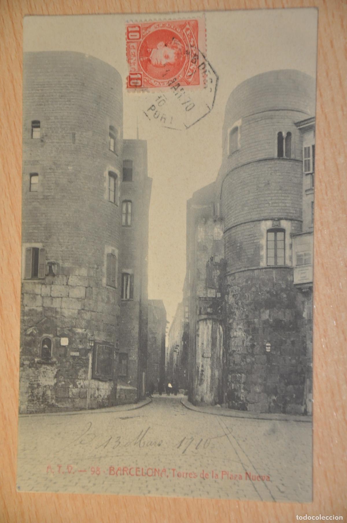 Postales: postal barcelona, torres de la plaza nueva, atv 98