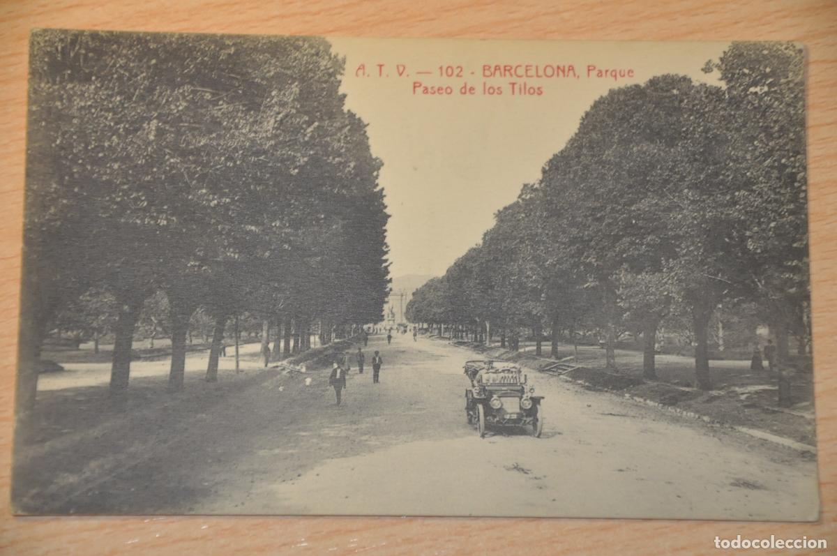 Postales: postal barcelona, parque paseo de los tilos, atv 102