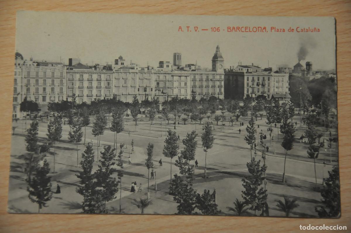 Postales: postal barcelona, plaza de catalu&ntilde;a, atv 106