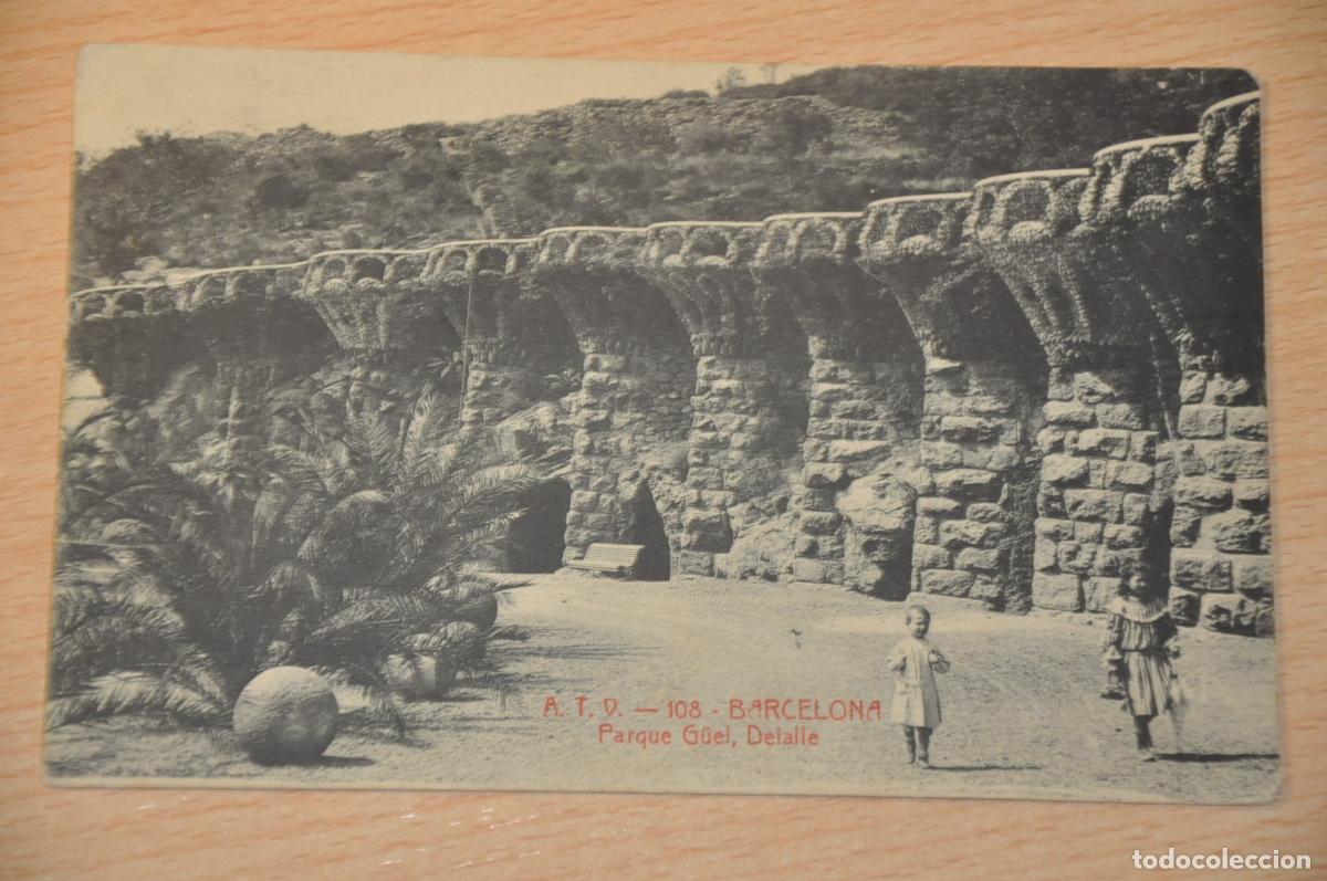 Postales: postal barcelona, parque guell, detalle, atv 108