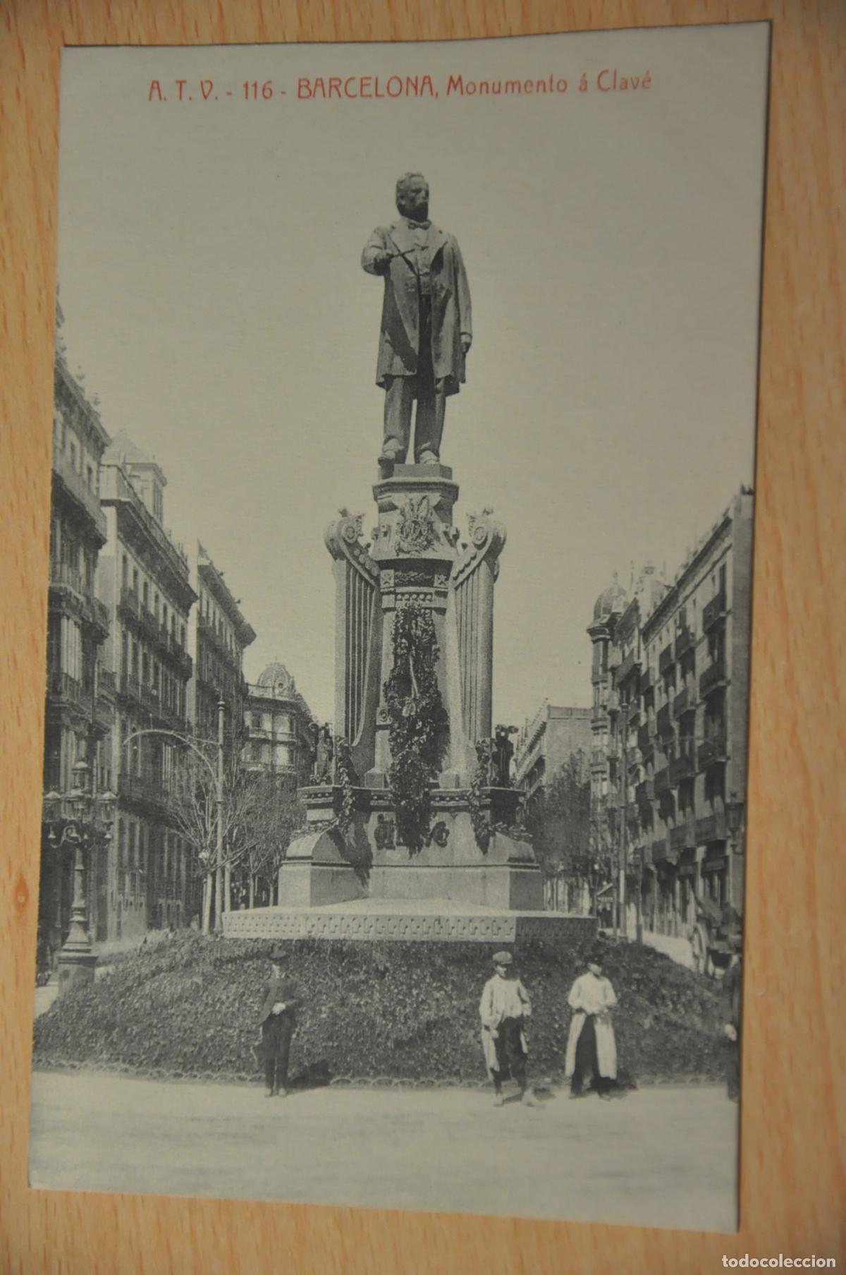 Postales: postal barcelona, monumento a clave, atv 116