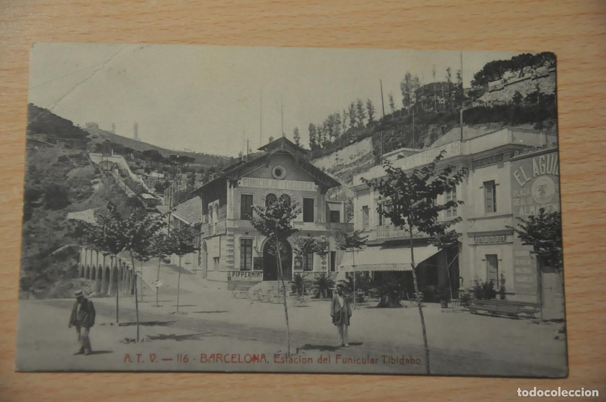 Postales: postal barcelona, estacion del funicular tibidabo, atv 116