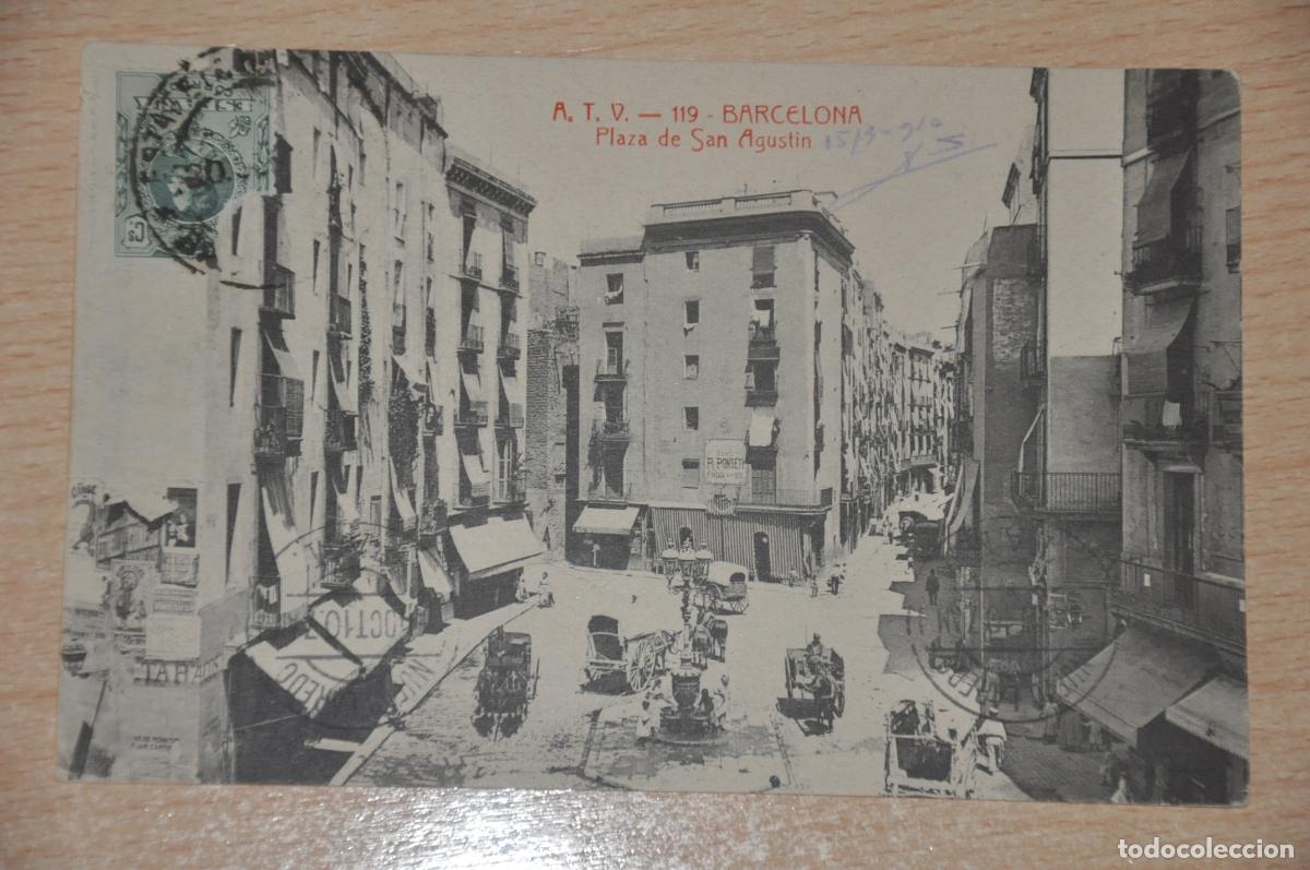 Postales: postal barcelona, plaza de san agustin, atv 119