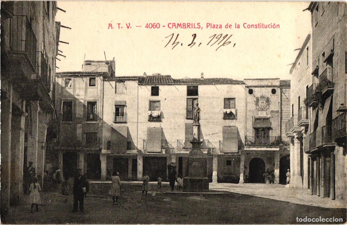 Postales: Cambrils - Plaza de la Constituci&oacute;n - A.T.V. Edici&oacute;n Angel Toldra Viazo - Barcelona
