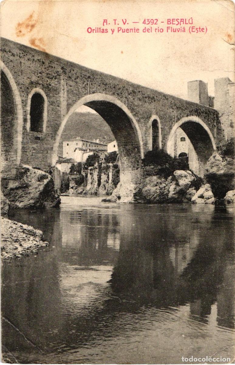 Postales: Besalu Girona Gerona - Orillas y Puente del Rio Fluvia este - A.T.V. Edici&oacute;n Angel Toldra Viazo