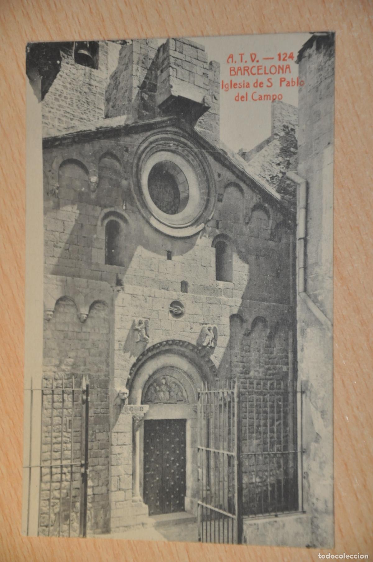 Postales: postal barcelona, iglesia de s.pablo del campo, atv 124
