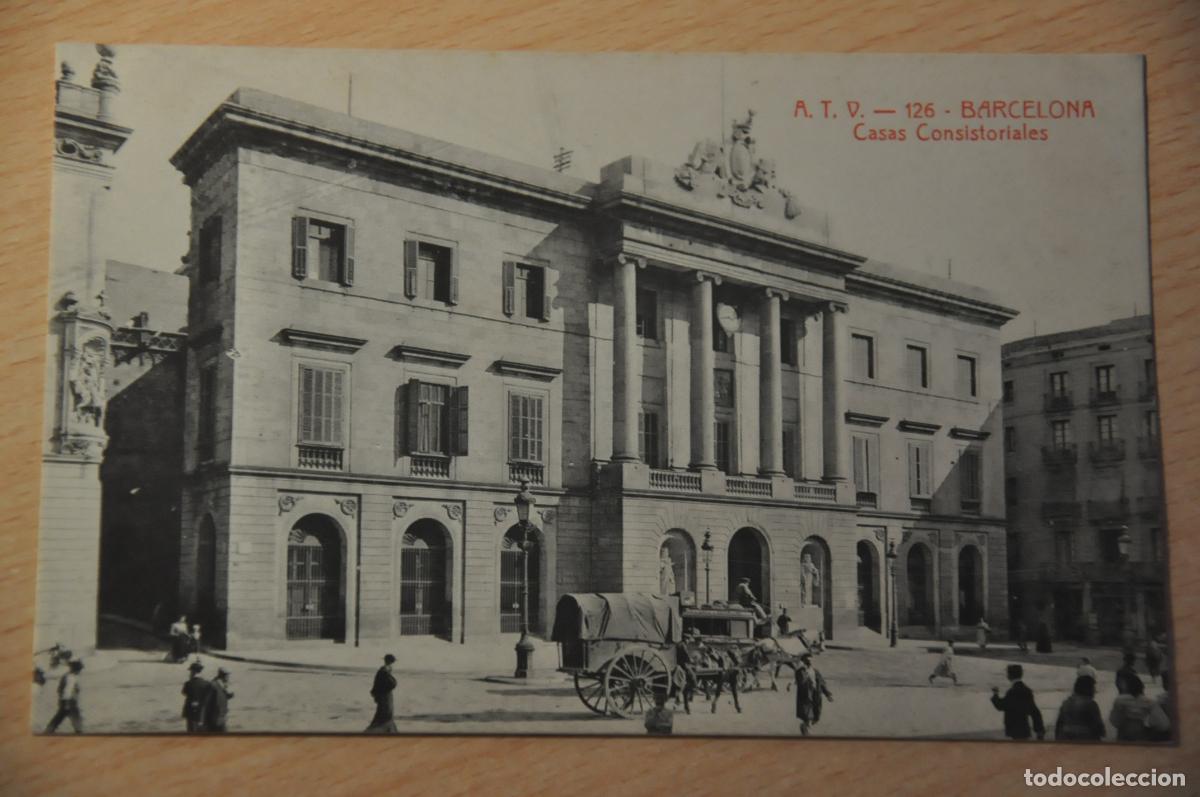 Postales: postal barcelona, casas consistoriales, atv 126