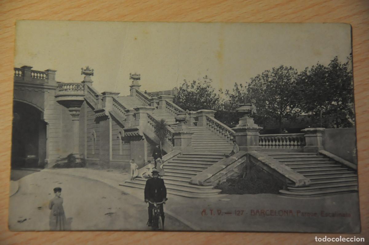 Postales: postal barcelona, parque escalinata, atv 127