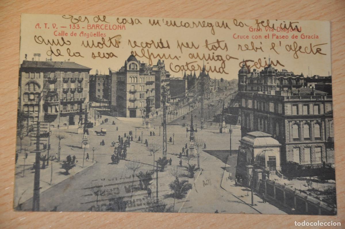 Postales: postal barcelona, calle arguelles, gran via diagonal, atv 133