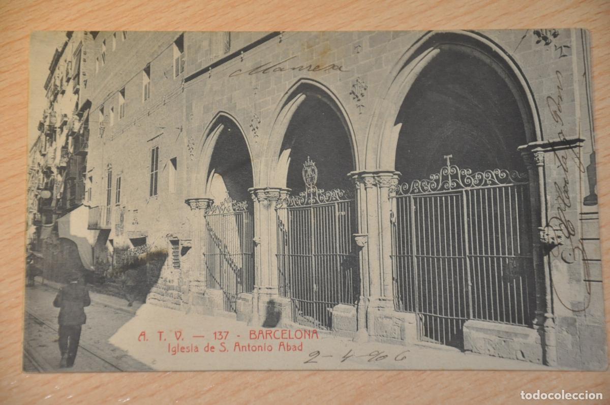 Postales: postal barcelona, iglesia de s.antonio abad, atv 137