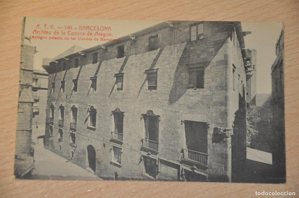 Postales: postal barcelona, archivo de la corona de aragon, atv 141