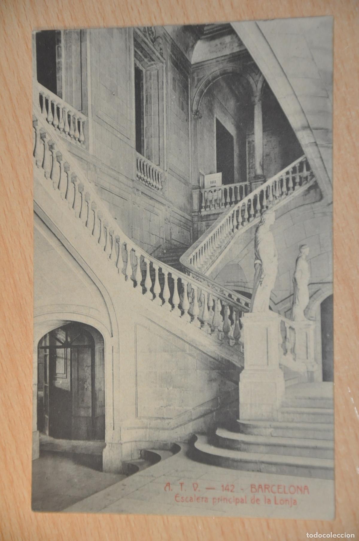 Postales: postal barcelona, escalera principal de la lonja, atv 142