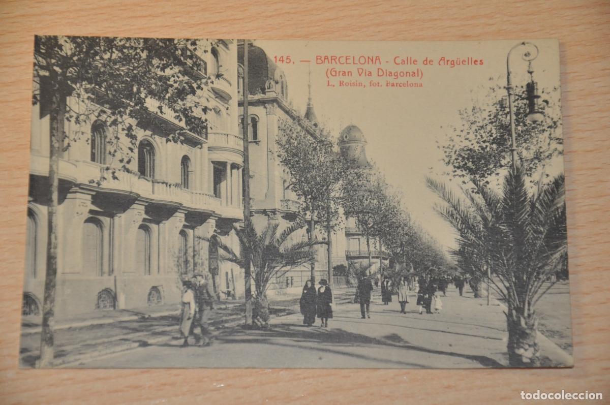 Postales: postal barcelona, calle de arguelles, gran via diagonal, l.roisin