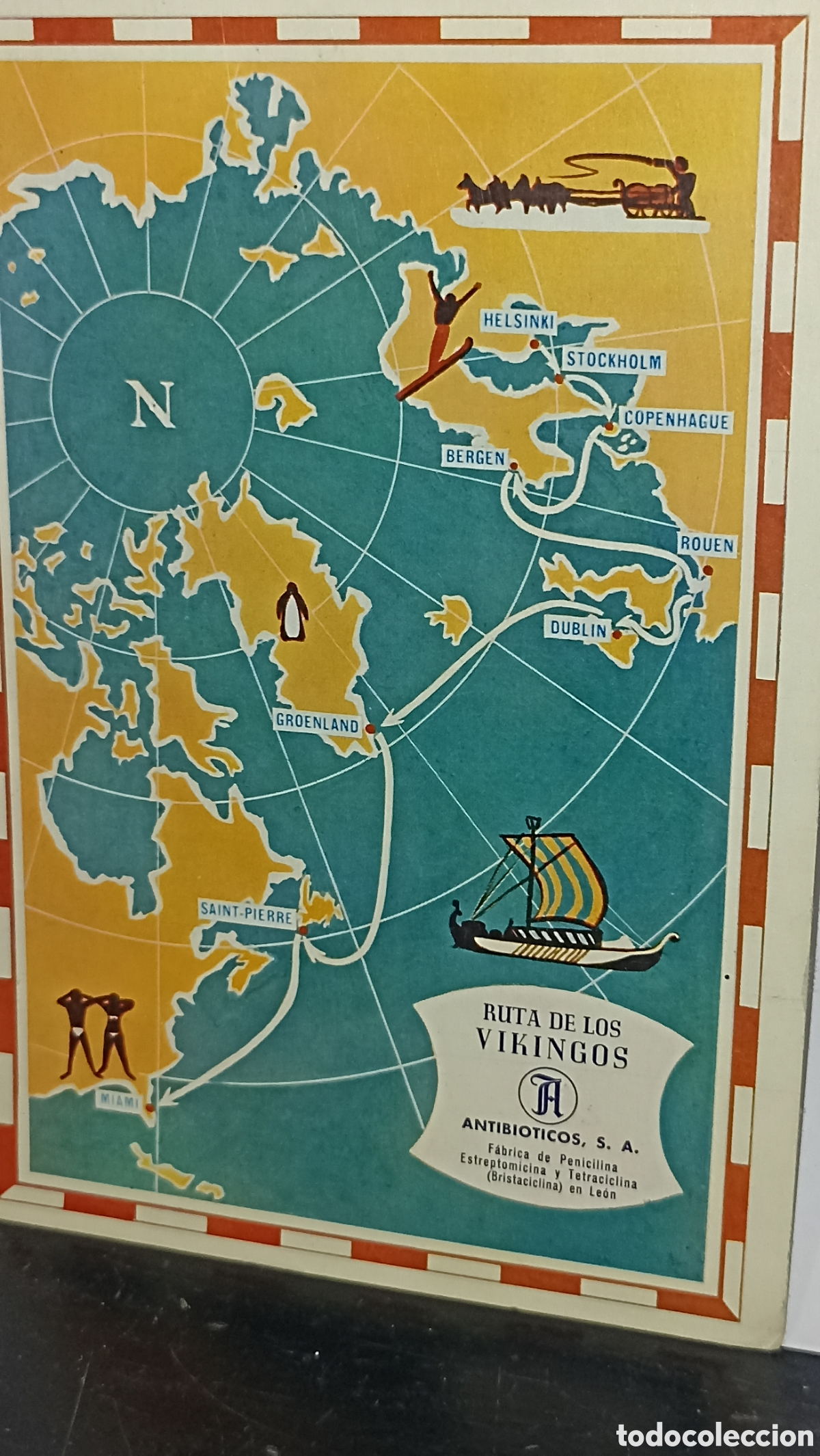 Postales: La ruta de los vikingos postal a&ntilde;os sesenta
